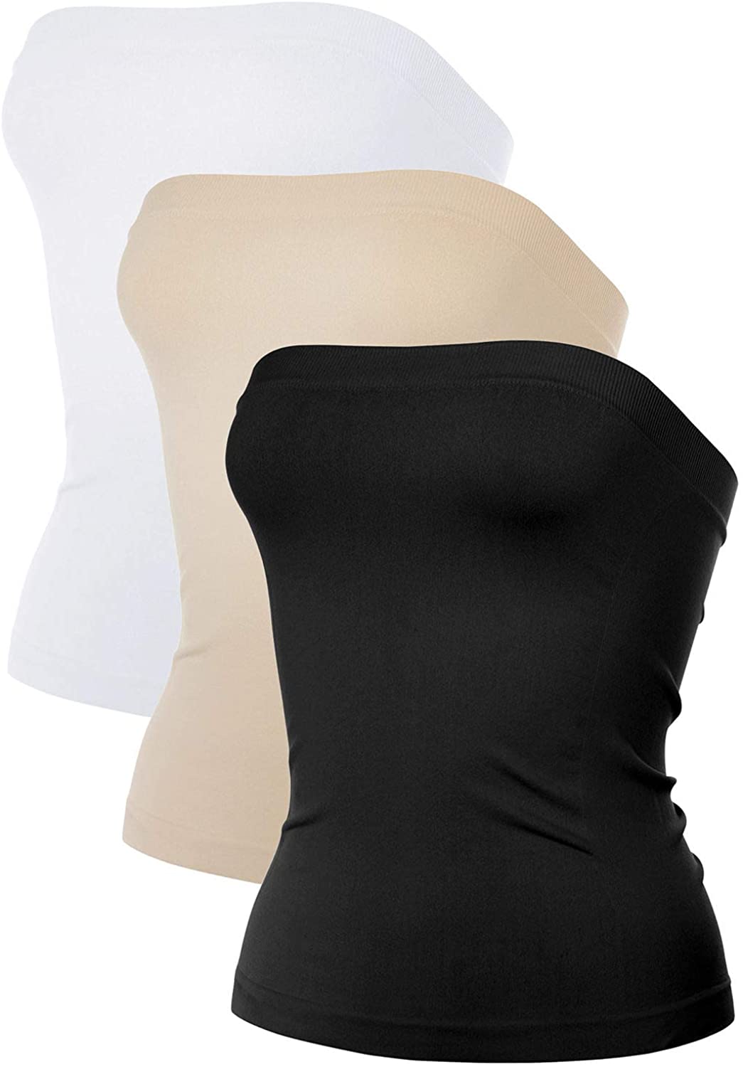 Price:$8.99 Medium Length Ribbing Side Seamless Tube Top -Made in USA- at Amazon Women’s Clothing store