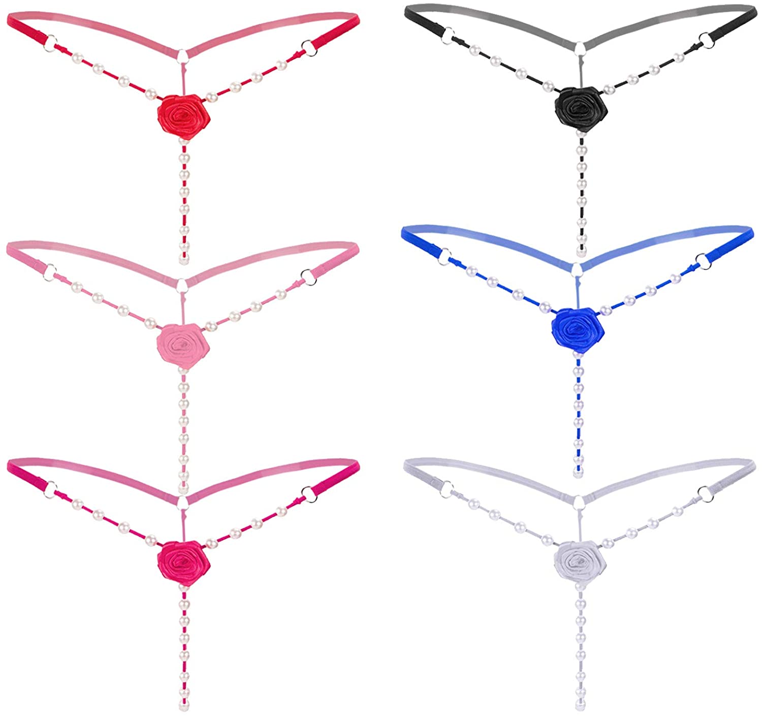Price:$15.99 Underwear for Women, Sexy Women Pearl G-String and Thongs Solid Low Waist Erotic Underwear 6-Pack : Clothing, Shoes & Jewelry