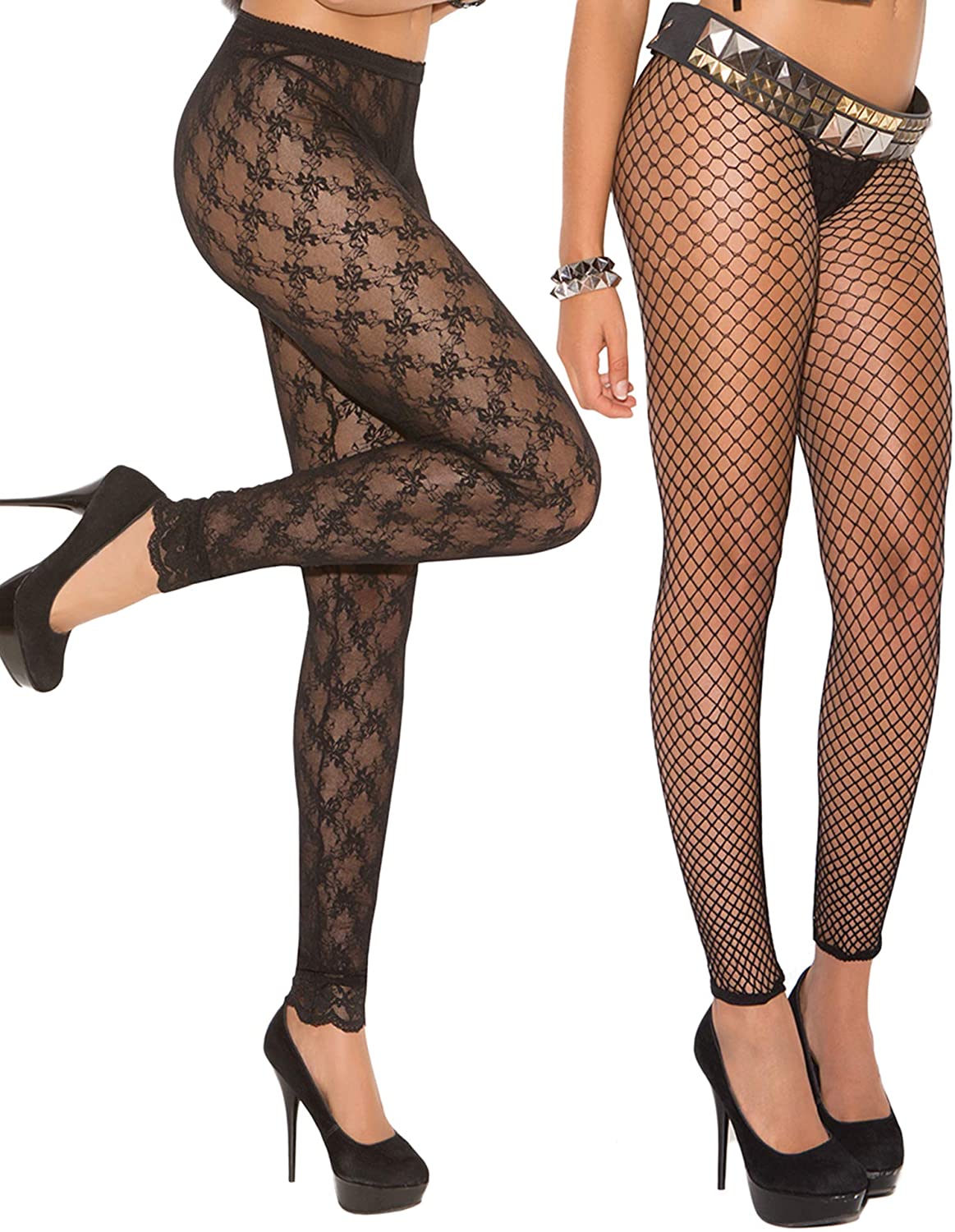 Price:$25.95 Lace and Fence Net Leggings Nylon Tights- 2 Pack: Clothing, Shoes & Jewelry