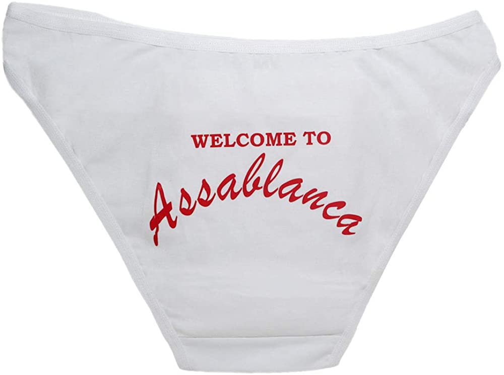 Price:$13.50 Assablanca Panty Cute & Sexy Hipster Bikini Women's Funny Undies String Underwear Casablanca Novelty Design Panties at Amazon Women’s Clothing store