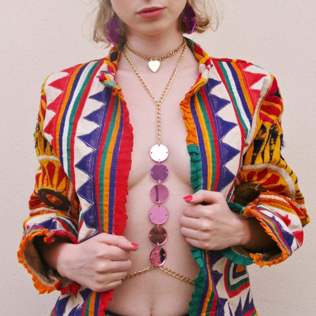 Price:$9.66 Boho Sequines Body Chains Gold Sexy Bikini Belly Jewerly Chain Beach Bra Body Chain Jewelry for Women and Girls : Clothing, Shoes & Jewelry