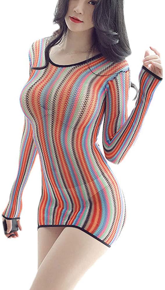 Price:$15.99 Women Fishnet Bodystocking Bodysuit Babydoll Lingerie High Elasticity Sleepwear Tight Nightwear Nets Sock Lingerie for Women 8059 Multicolor Medium: Clothing, Shoes & Jewelry