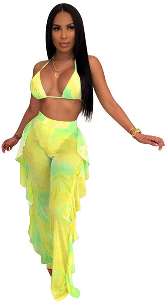 Price:$7.99 Women's Jumpsuit Beach Swimsuit Mesh Cover Up See Through Two Piece Outfits Clubwear with Briefs at Amazon Women’s Clothing store