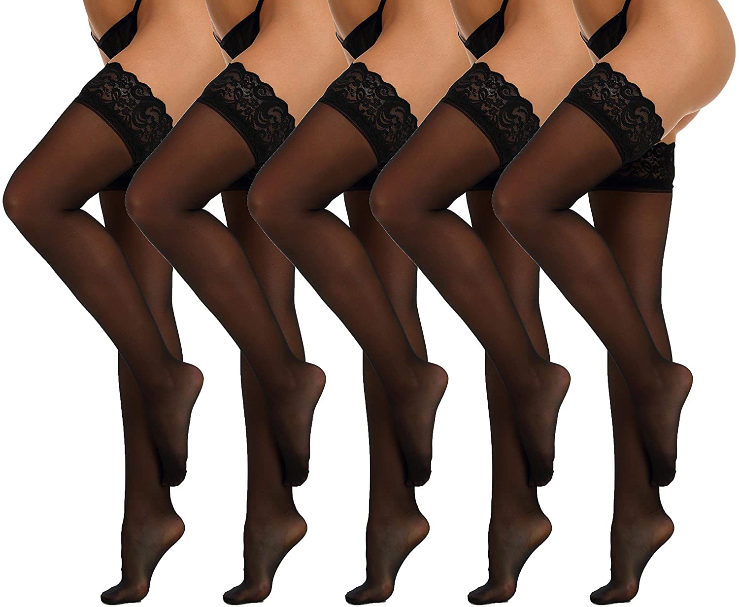 Price:$23.99 Lace Top Thigh High Stocking at Amazon Women’s Clothing store