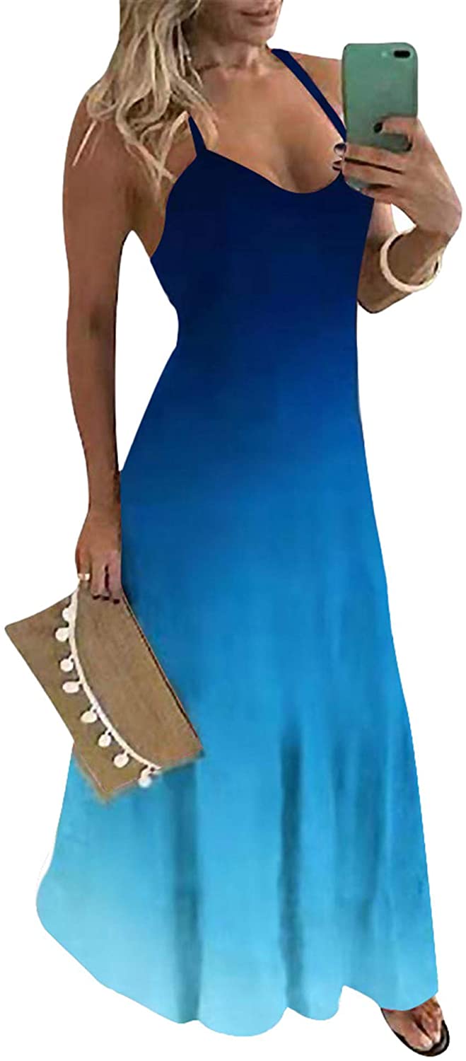 Price:$13.99 Tie Dye Maxi Dresses for Women - Spaghetti Straps Plus Size Flame Print Long Dresses at Amazon Women’s Clothing store