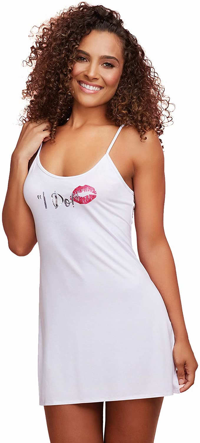 Price:$28.76 Women's Soft Spandex Jersey I Do Chemise with Cutout Heart in Back: Clothing, Shoes & Jewelry