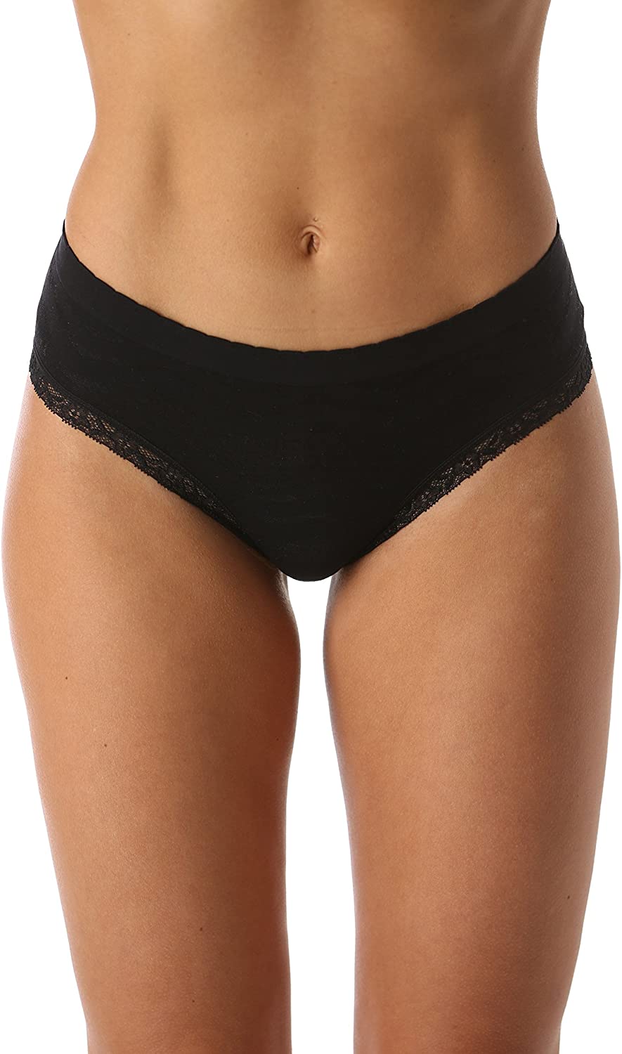 Price:$14.99 Intimates Seamless Bikini Panties with Jacquard Fabric & Lace Detail (6 Pack) at Amazon Women’s Clothing store