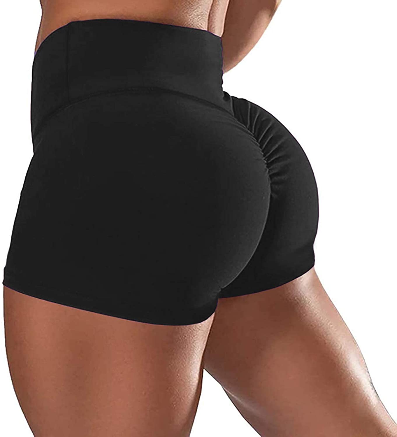 Price:$6.99 Waisted Yoga Shorts for Women Ruched Booty Butt Lifting Fitness Workout Running Shorts Spandex Hot Pants : Sports & Outdoors