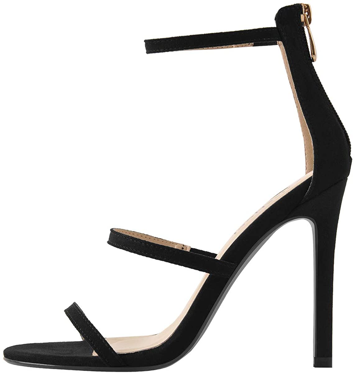 Price:$29.99 Strappy Sand Beige Heels Stiletto Sandals | Heeled Sandals