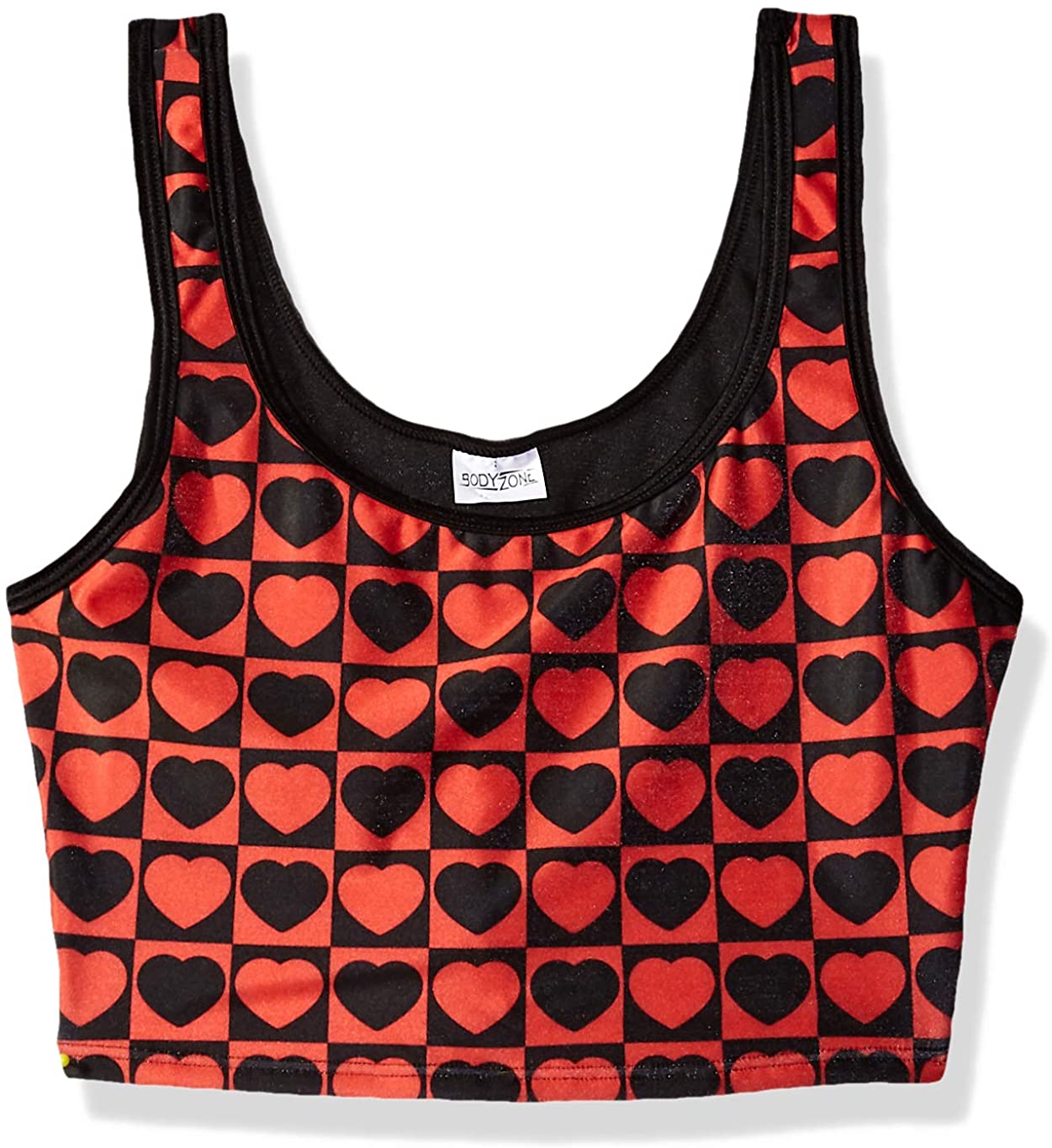 Price:$18.29 Women's Love Collection's Crop Top, Checkered Hearts Print, One Size at Amazon Women’s Clothing store