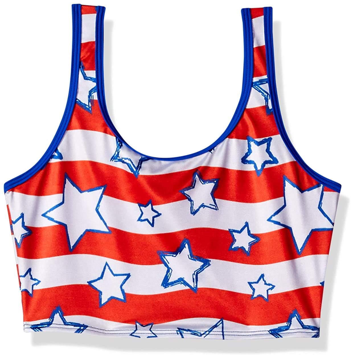 Price:$20.50 Women's Patriotic Crop Top, Waves of Print, One Size : Clothing, Shoes & Jewelry