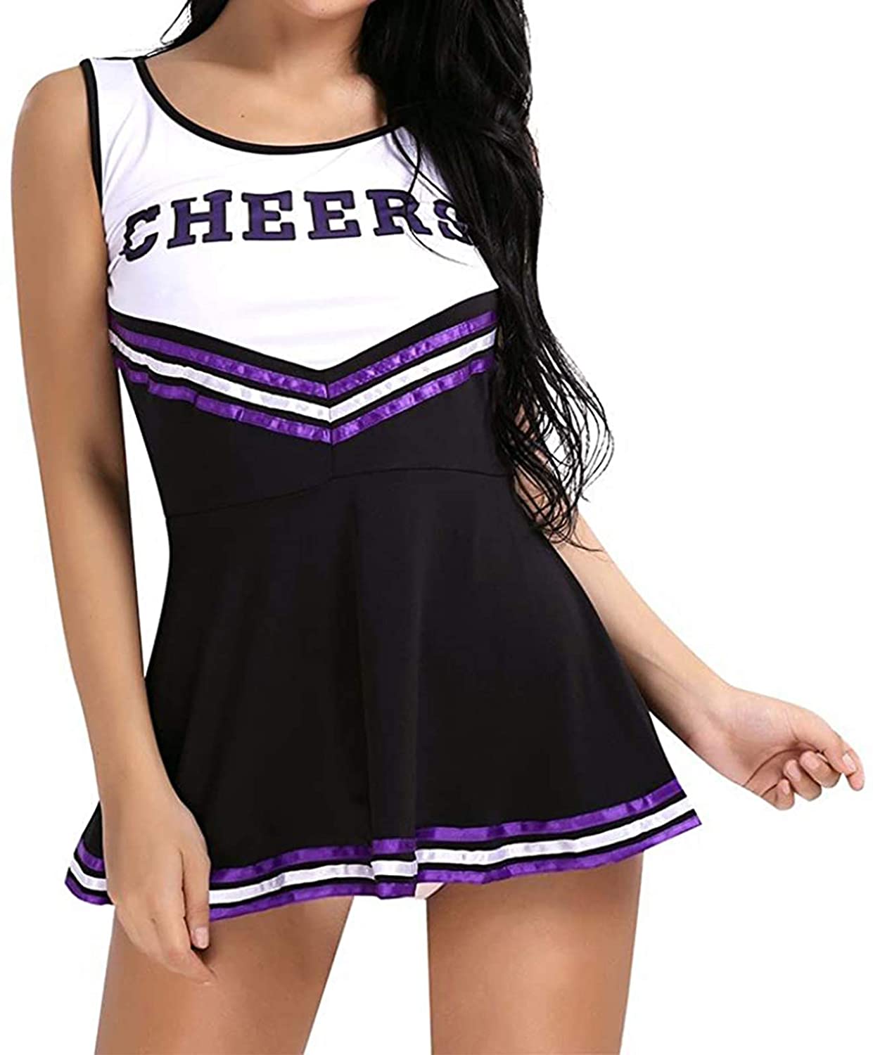 Price:$18.99 Women's Cheerleading Costume Musical Cheer Leader Uniform Halloween School Girls Cosplay Fancy Dress Outfits: Clothing, Shoes & Jewelry