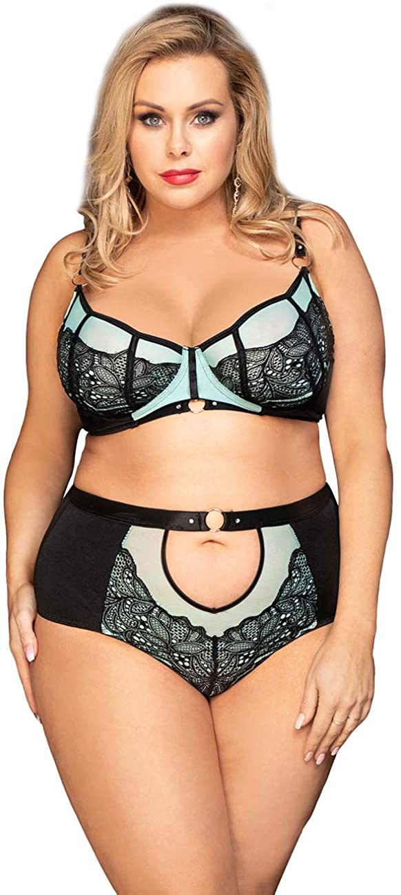 Price:$15.99 Women's Lace Lingerie Set 2 Piece Underwire Push Up Bra and Panty Sets M-5XL | Amazon.com
