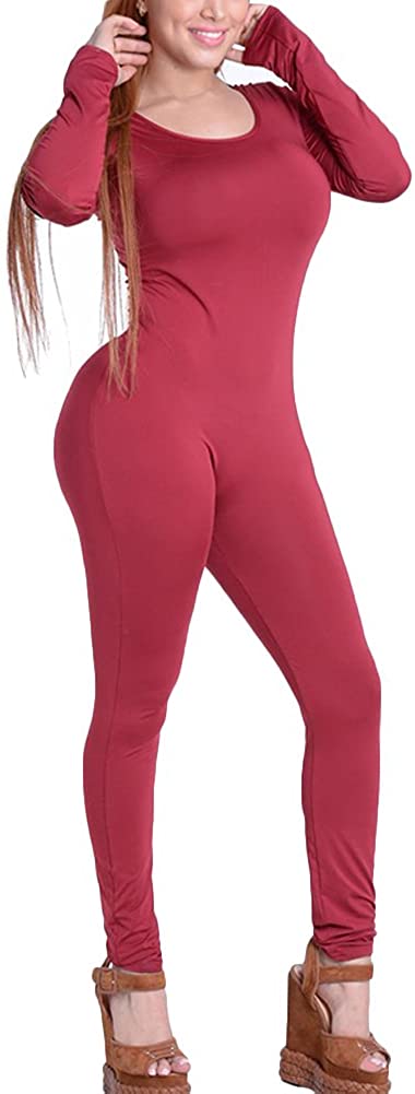 Price:$11.55 Womens Autumn Winter One Piece Unitard Full Bodysuit Crewneck Long Sleeve Catsuit Skinny Jumpsuit Lingerie Romper : Clothing, Shoes & Jewelry