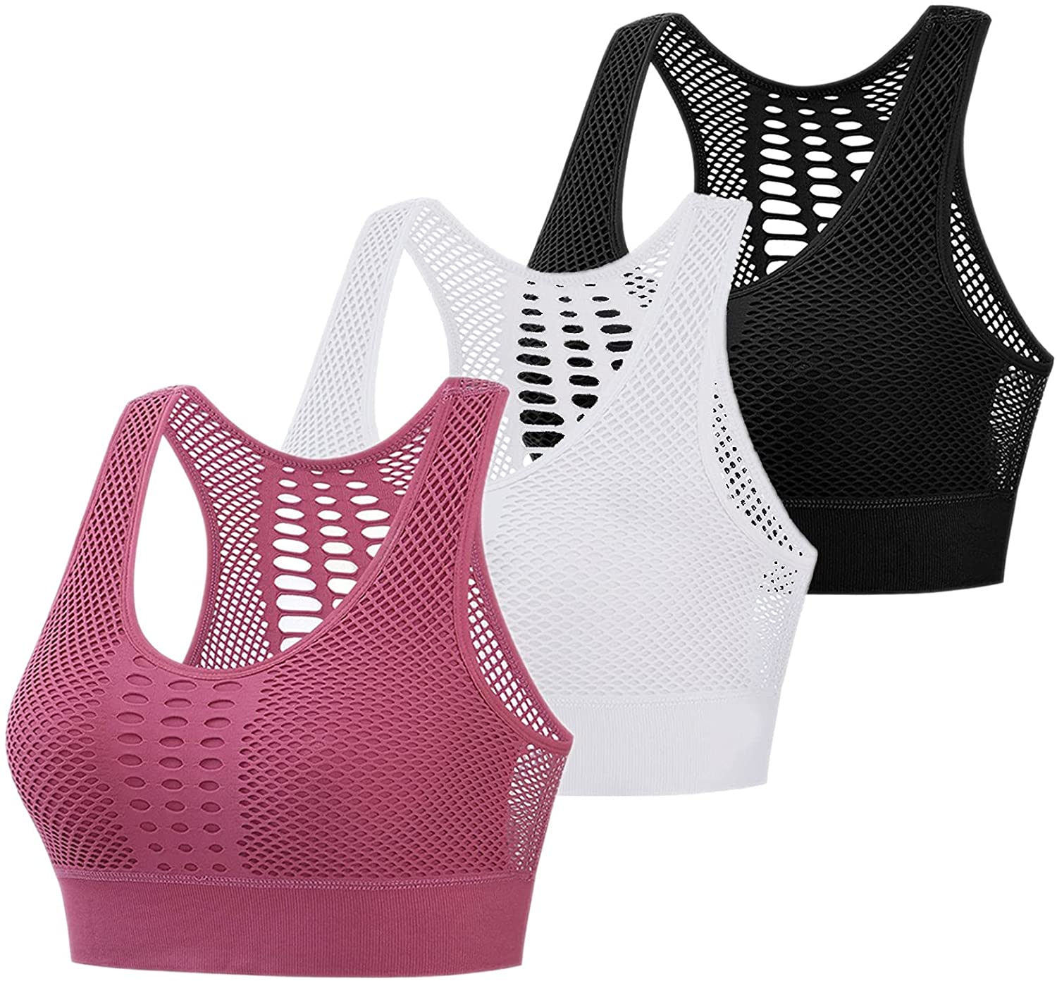 Price:$23.99 Bras for Women 3 Pack Breathable Shockproof Mesh Suitable for Medium Such as Zumba Yoga Pilates Sexy Leisure Let The Skin Breathe Freely -XL : Clothing, Shoes & Jewelry