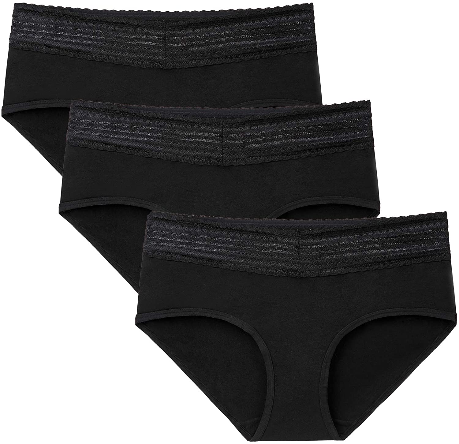 Price:$4.99 Cotton Hipster Panties for Women with Lace Waistband, Mid Rise No Muffin Top Full Coverage Underwear for Women : Clothing, Shoes & Jewelry
