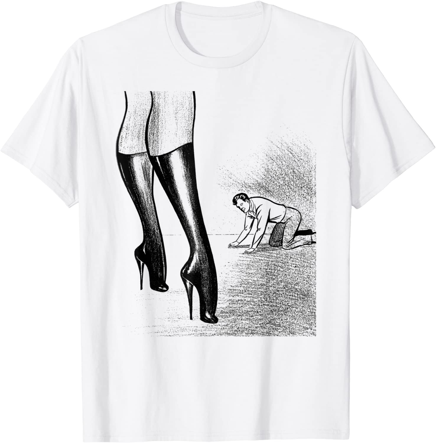 Price:$21.99 Retro Man In Submission BDSM Tshirt-Sexy Dominatrix T-Shirt : Clothing, Shoes & Jewelry