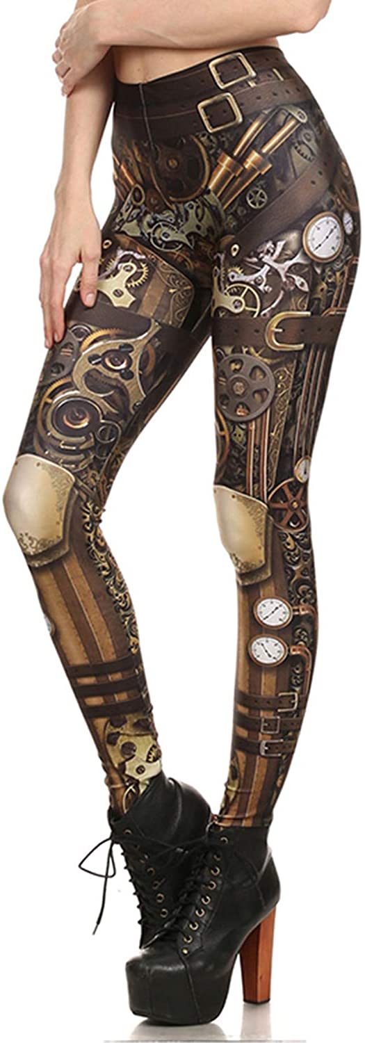 Price:$11.89 Steampunk Retro Leggings Comic Cosplay Punk Print Polyester Gothic Trousers Capris Pants S-4XL Plus Size at Amazon Women’s Clothing store