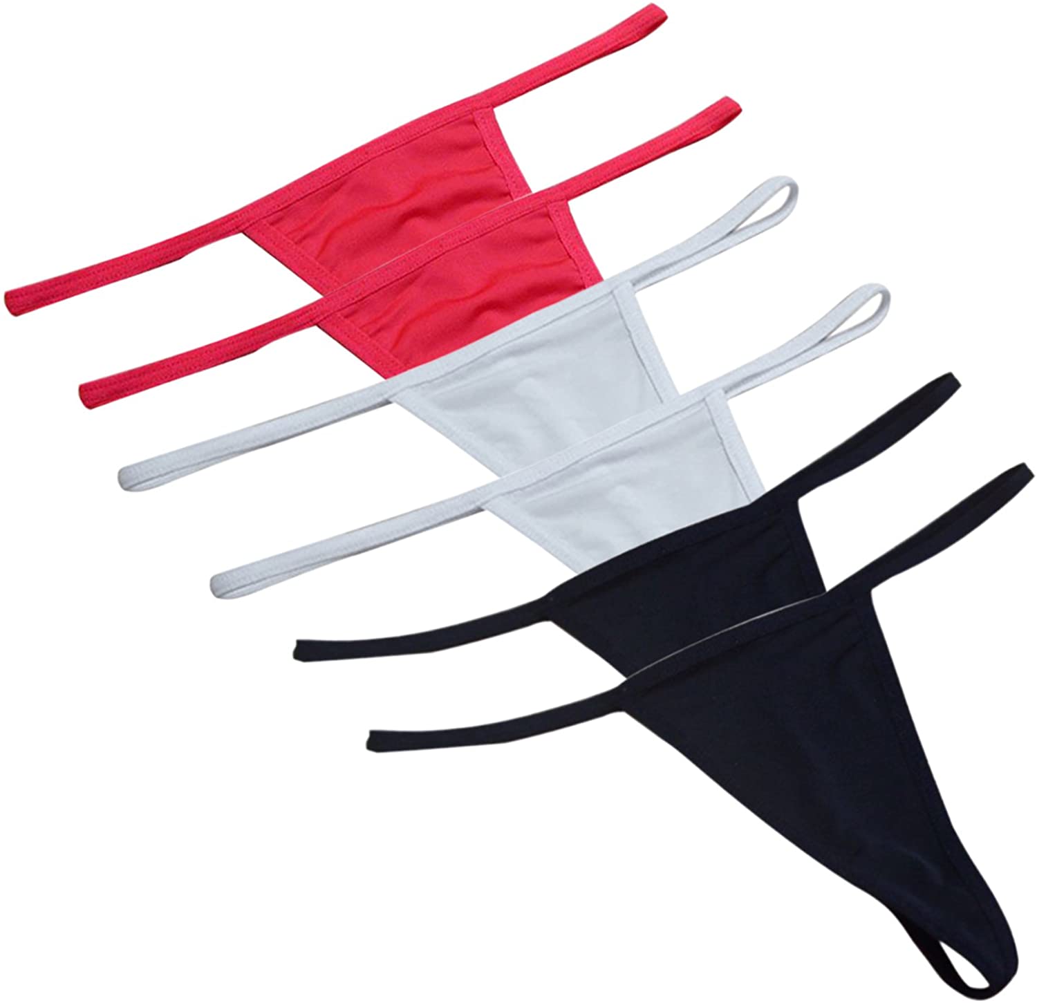 Price:$15.49 Pack Cotton Thongs Women's G-string T-Back Breathable Panties Bikini Underwear : Clothing, Shoes & Jewelry