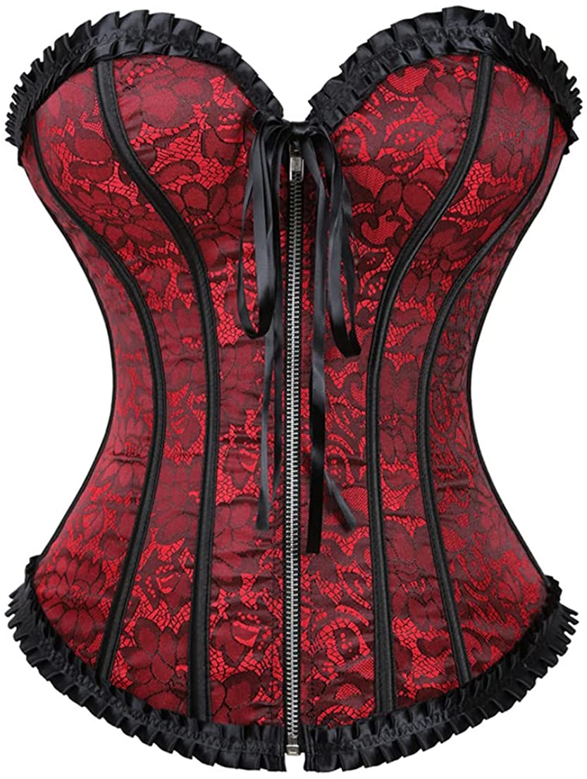 Price:$16.99 Corsets for Women Floral Overbust Corset Bustier Lingerie Top at Amazon Women’s Clothing store