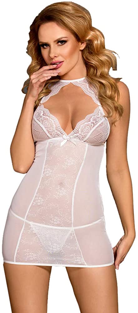 Price:$19.99 Sexy Lingerie for Women Lace Babydoll Chemise Sleepwear Mesh Nightgown at Amazon Women’s Clothing store