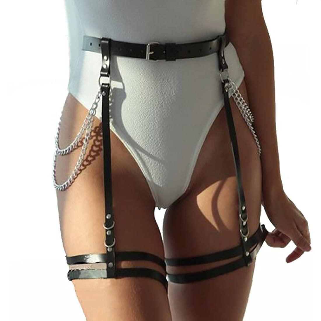 Price:$14.66 Punk Black Circle Waist Chain Harness Body Chain Leg Chain Belly Chains Belt Summer Beach Costume Jewelry Adjustable for Women : Clothing, Shoes & Jewelry