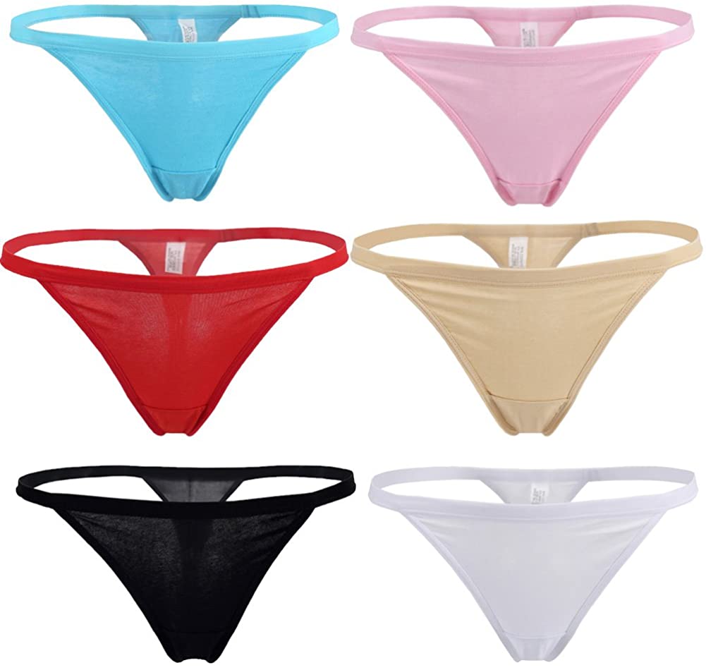 Price:$14.59 Thong Women Cotton Seamless T-Back G String Panties Lingerie 6 Pack : Clothing, Shoes & Jewelry