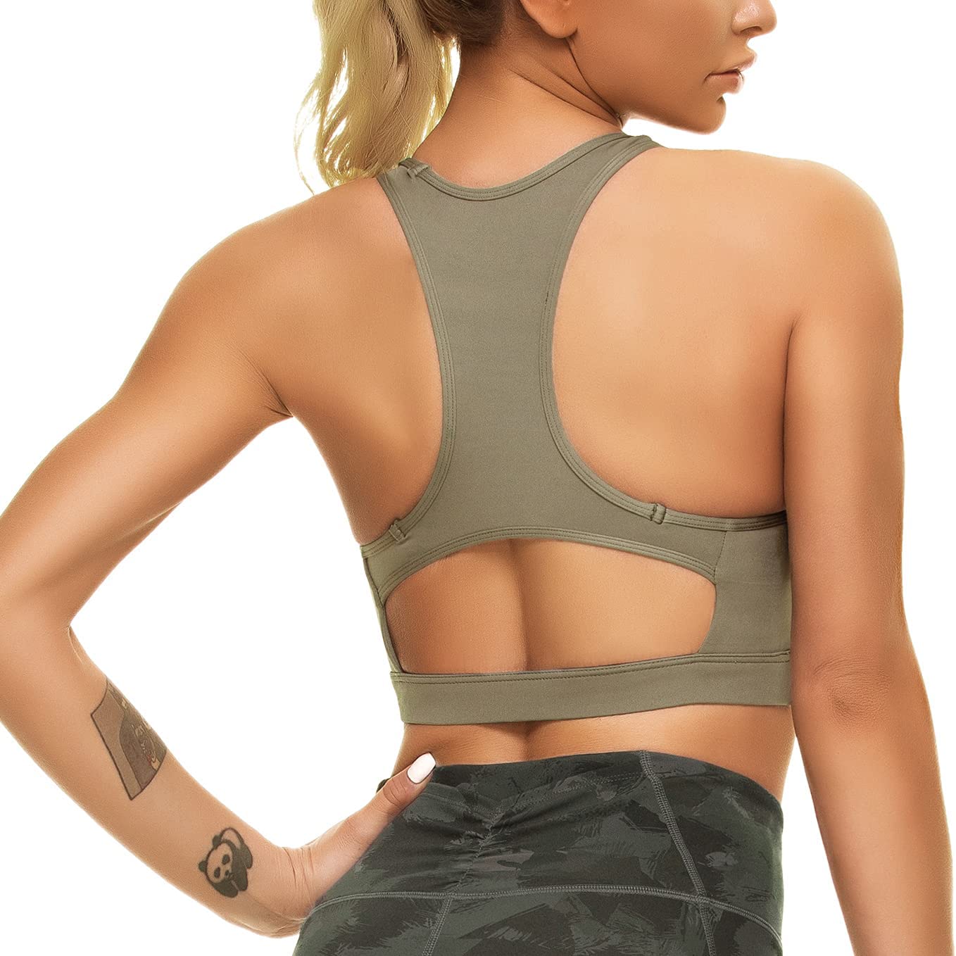 Price:$16.99 Racerback Sports Bras for Women Padded Cutout Yoga Bra Wirefree Workout Crop Tops at Amazon Women’s Clothing store
