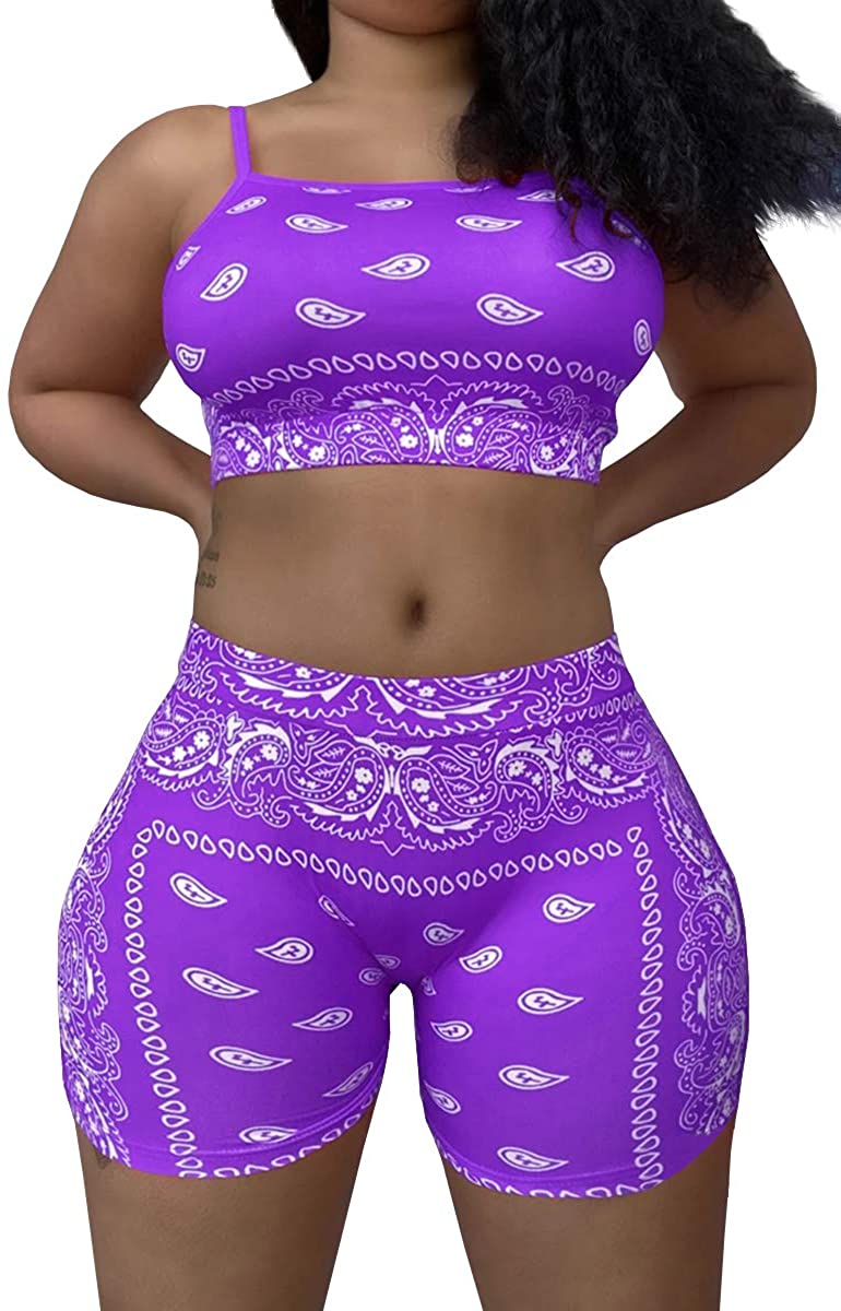 Price:$18.99 Women's Sleepwear Set Sleeveless Pj Set Paisley Printed Soft Cami Set with Short Pants Nightwear at Amazon Women’s Clothing store
