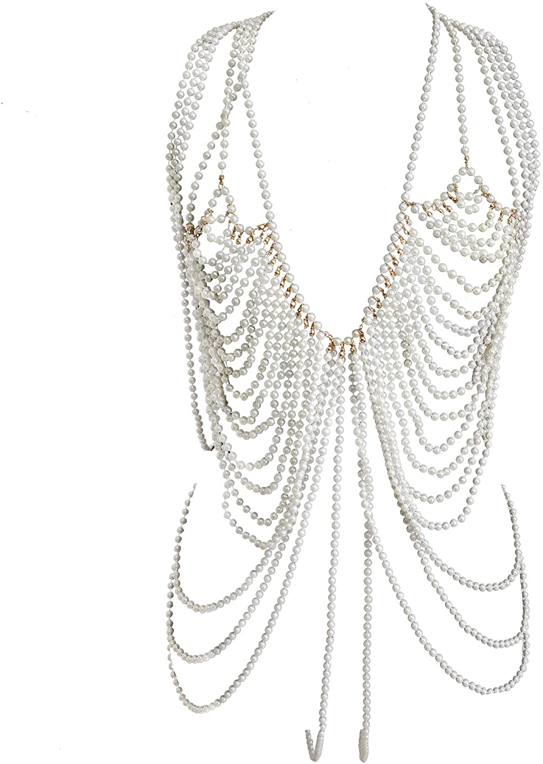 Price:$33.99 Pearl Body Chain Bra - Fashion Shoulder Necklaces Bra Chain Body Jewelry for Women Girls Lady : Clothing, Shoes & Jewelry