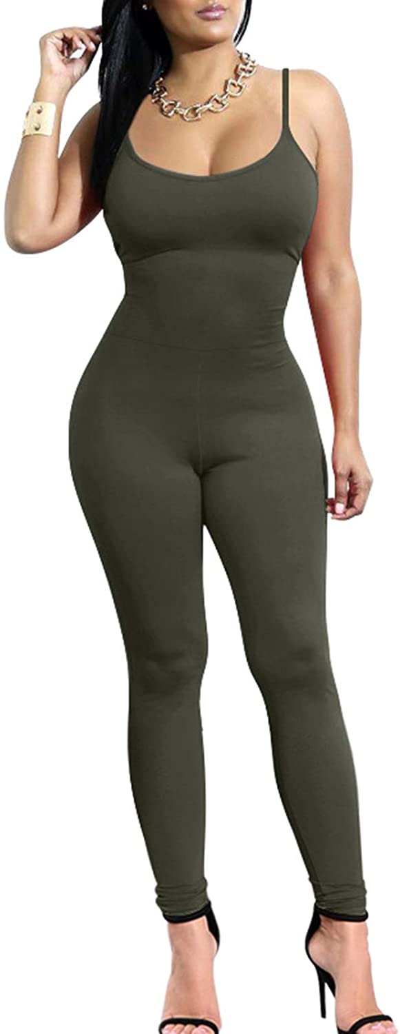 Price:$12.99 Women's Sexy One Piece Spaghetti Strap Top Sports Bodycon Jumpsuits : Clothing, Shoes & Jewelry