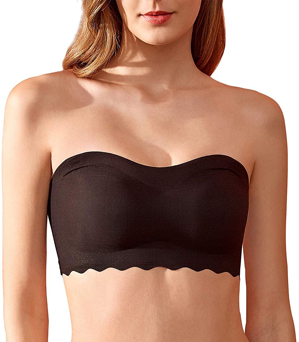 Price:$24.99 Women's Strapless Seamless Bra Bandeau Convertible Bra Wireless Bra Detachable Straps at Amazon Women’s Clothing store