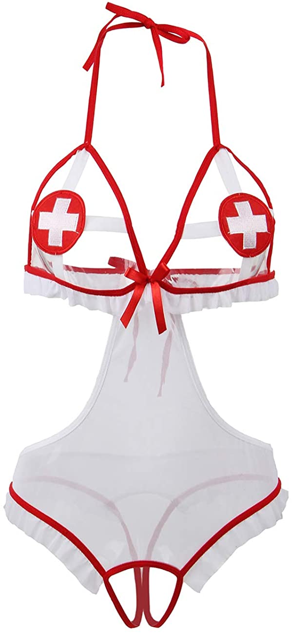 Price:$26.99 Halloween Cosplay Teddy Naughty Nightingale Nurse Lingerie Costume for Women: Clothing, Shoes & Jewelry
