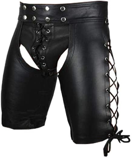 Price:$12.99 Men Sexy Leather Pants Lingerie Tight Trousers Harness Nightclub Lingerie Wet Look Bikini Swim Trunks : Clothing, Shoes & Jewelry