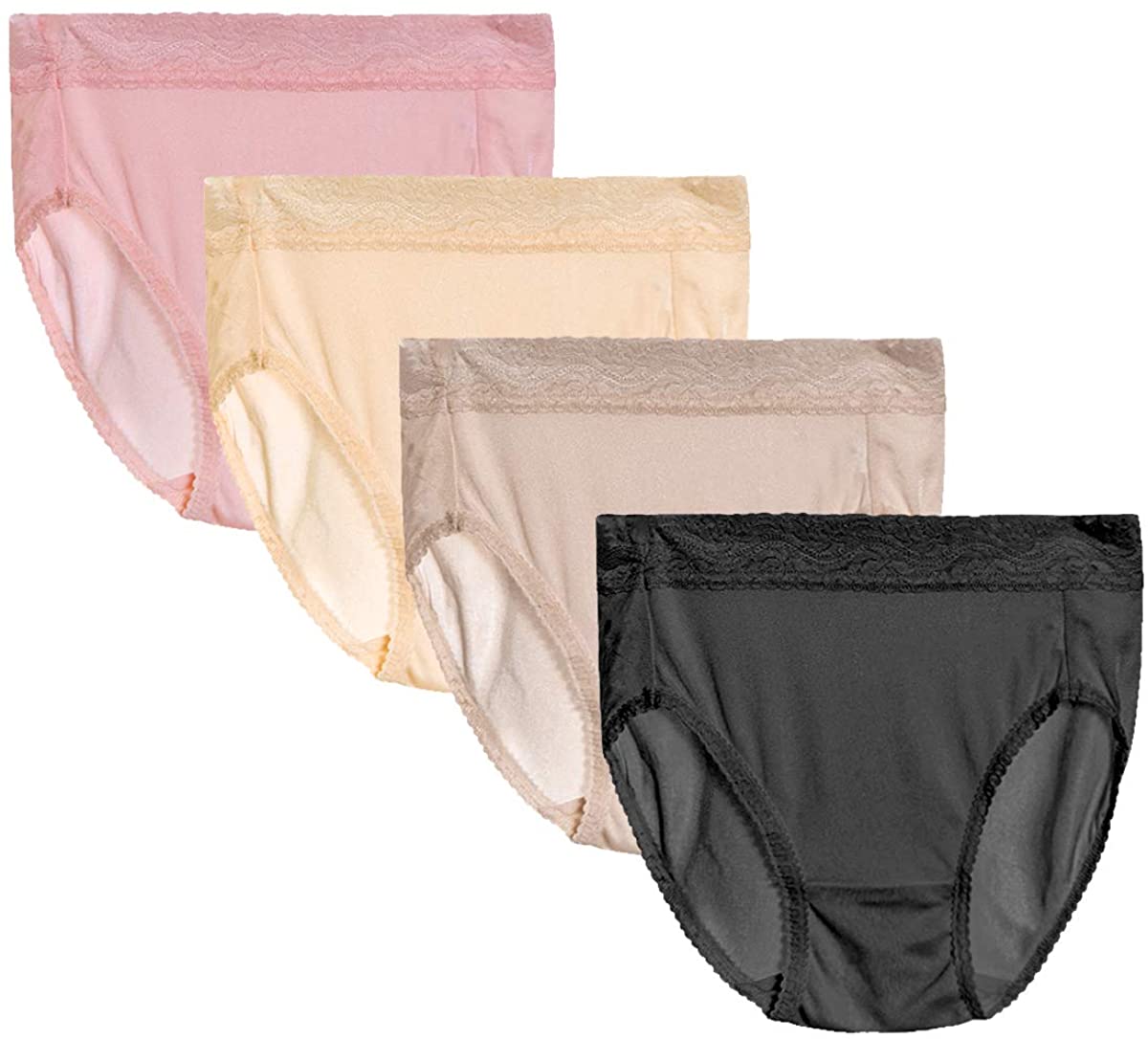 Price:$100.00 100% Silk Knitted Bikinis Panties Underwear Briefs (4 Pack) S M L XL at Amazon Women’s Clothing store