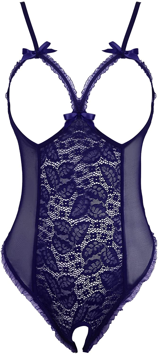Price:$16.99 Ladies Sexy Teddy Lingerie Lace One Piece Bodysuit (Navy Blue, Small) at Amazon Women’s Clothing store