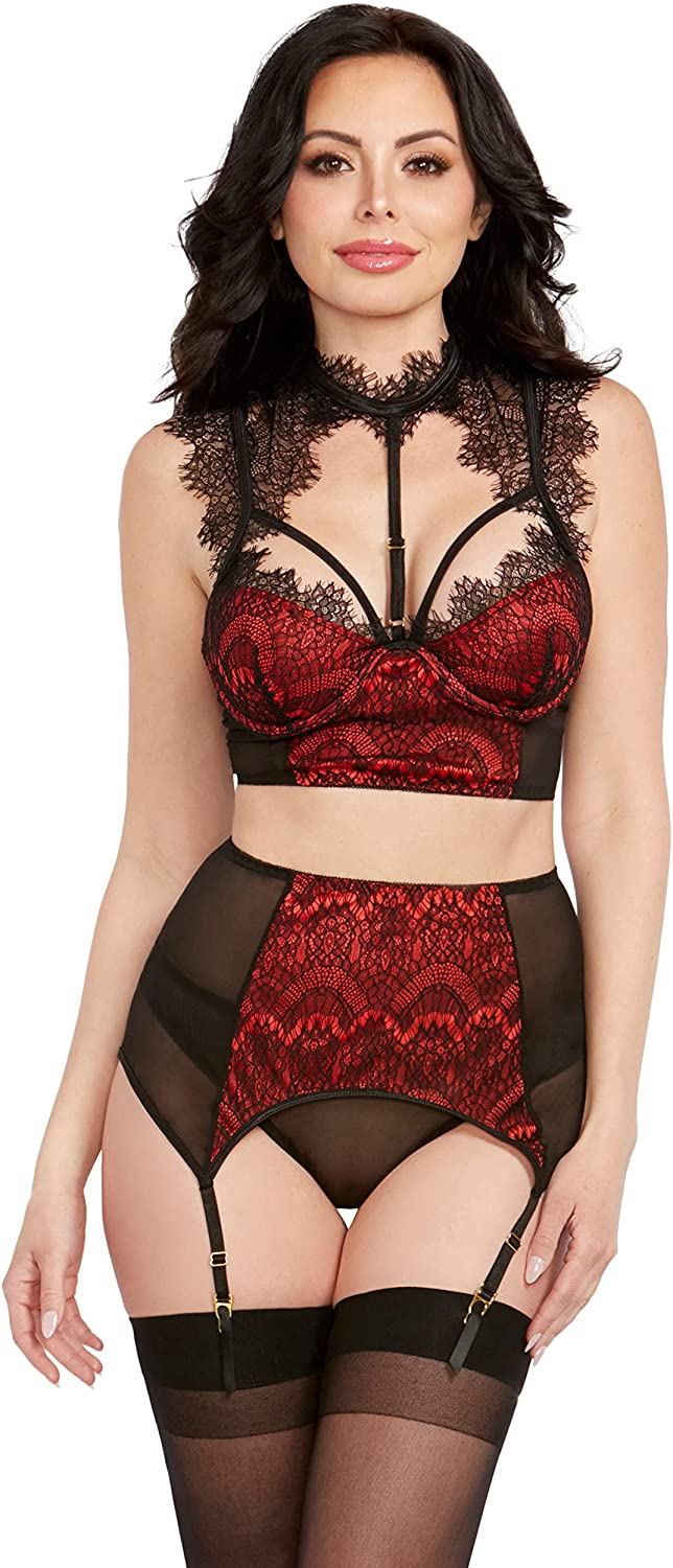 Price:$39.86 womens Garterbelt Set With Collar: Clothing, Shoes & Jewelry