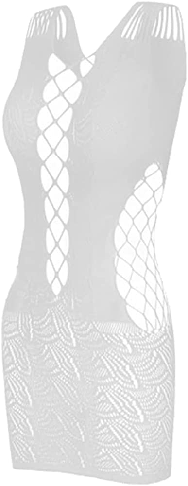 Price:$7.99 Fishnet Bodystocking Mesh Lingerie Bodysuit Sexy Babydoll Tight Nightwear Sleepwear Free Size Hollow Out White Dress: Clothing, Shoes & Jewelry