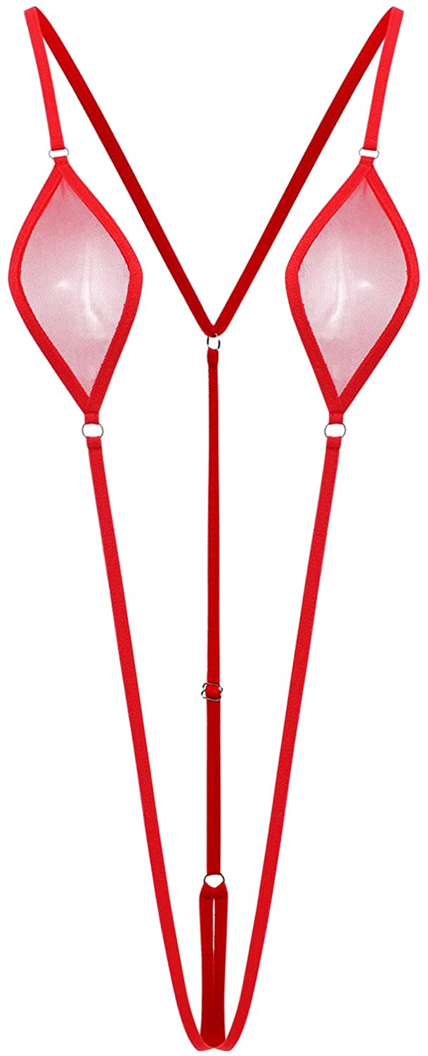 Price:$12.99 Exotic Lingerie Sets Mesh Sheer Slingshot Bikini Micro Bikinis for Women Mini Thongs Bra Swimsuit Swimwear Teddy One Piece Monokini Swimsuits Teeny Weeny Batching Suit Sexy Underwear Red: Clothing, Shoes & Jewelry