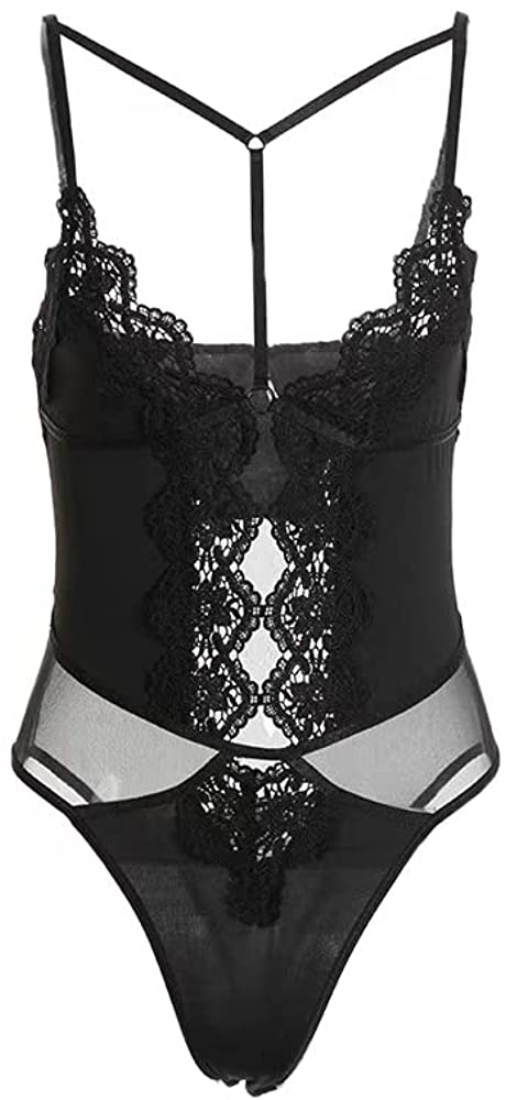 Price:$21.99 Sexy Lace Thong Teddy Guipure Lace Mesh Bodysuit Black Lingerie Exotic Dancewear Nightwear Babydoll Sleepwear Gift : Clothing, Shoes & Jewelry