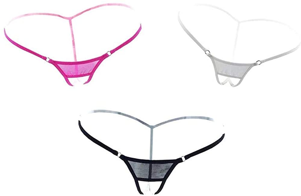 Price:$15.49 Women's Hollow Out Low Rise Micro Back G-String Thong Panty Lingerie 3 pics,One Size,Black+White+Rose : Clothing, Shoes & Jewelry