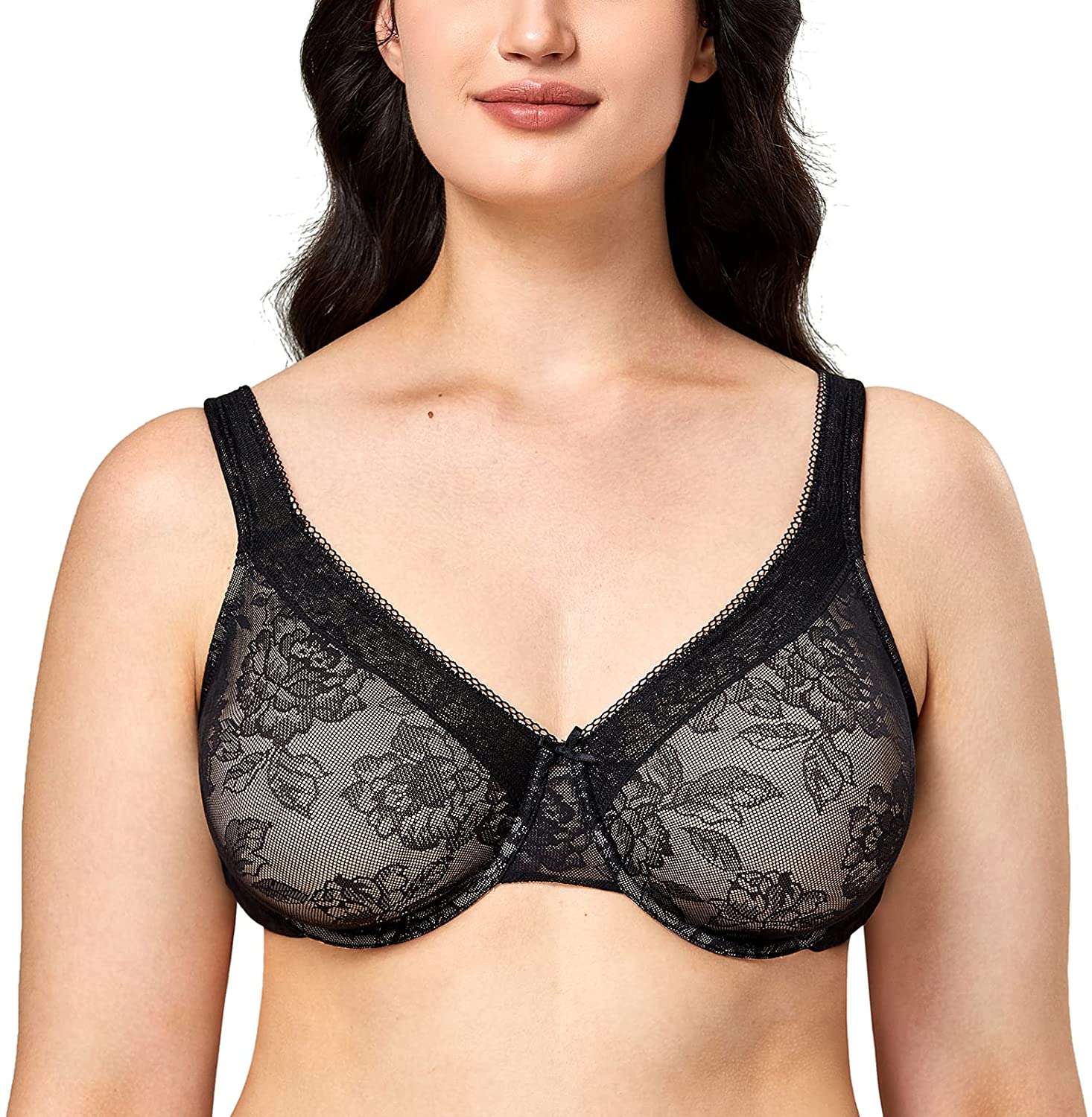 Price:$23.99 Women's Underwire Minimizer No Padded Full Coverage Plus Size Lace Bra at Amazon Women’s Clothing store