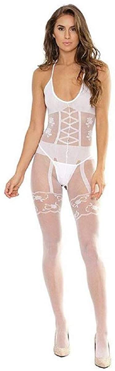Price:$20.53 Women's Bodystocking, White, One Size: Clothing, Shoes & Jewelry