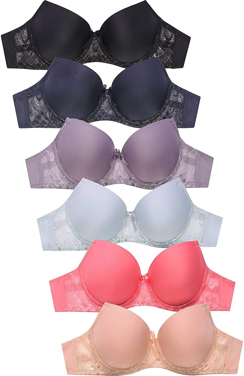 Price:$10.00 Women's Basic Lace/Plain Lace Bras (Pack of 6)- Various Styles at Amazon Women’s Clothing store