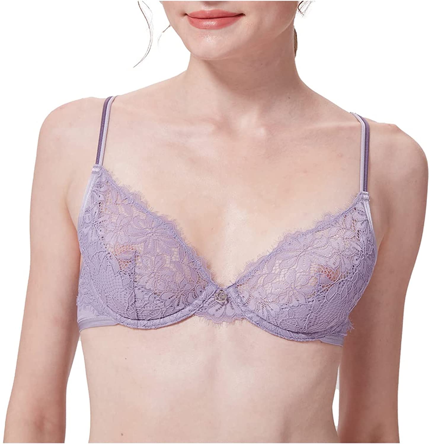 Price:$31.99 Lingerie Women’s Sexy Lace Underwire Unlined Bra at Amazon Women’s Clothing store