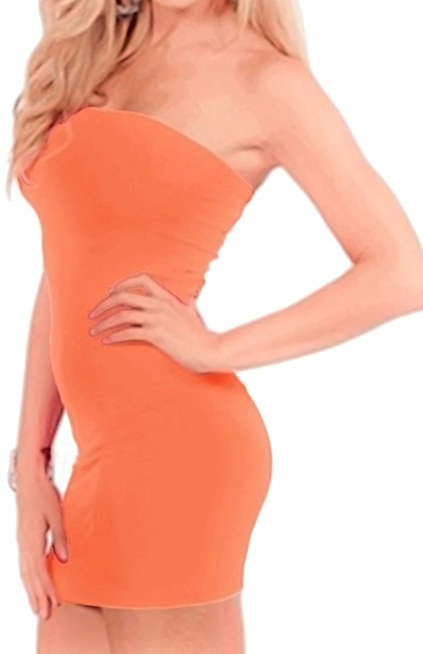 Price:$6.99 Women's Basic Sexy Strapless Bodycon Smoother Tube Slip Dress Clubwear at Amazon Women’s Clothing store