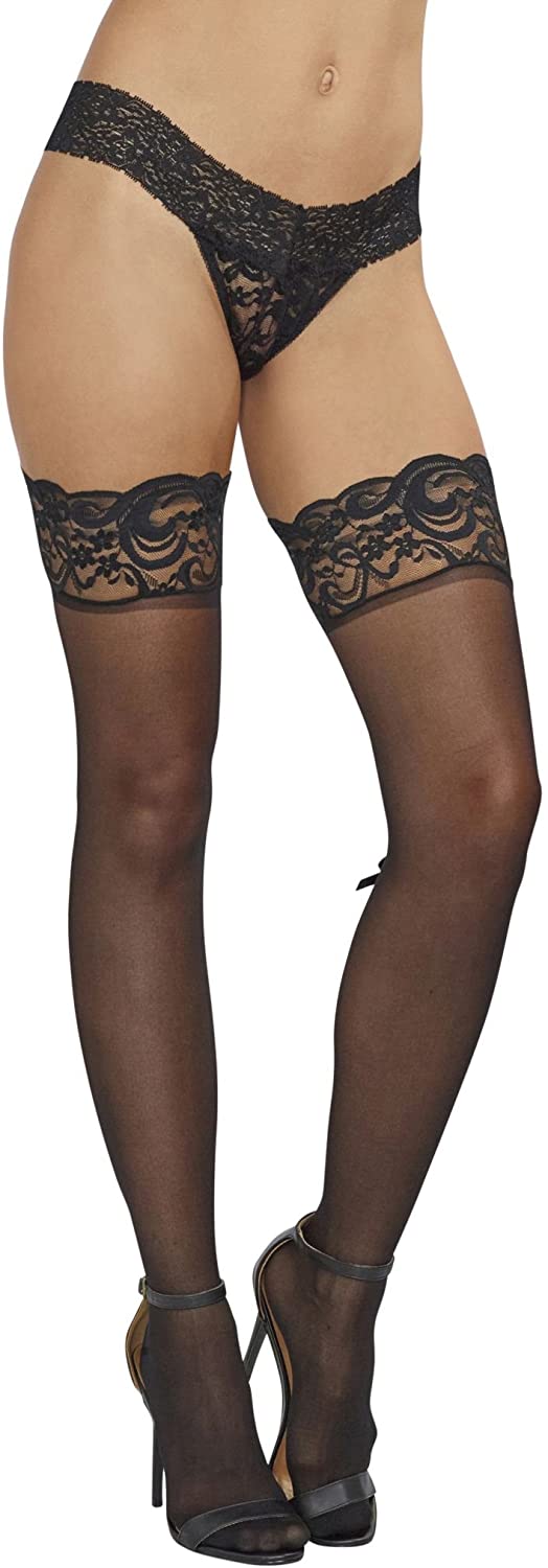 Price:$18.59 Lace Top Thigh High, Black: Clothing, Shoes & Jewelry