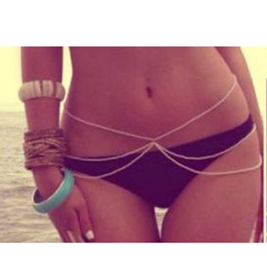 Price:$11.66 Sexy Layer Waist Chain Belly Body Chain Summer Beach Bikini Chains Fashion Party Body Accessories for Women and Girls (Silver) : Clothing, Shoes & Jewelry