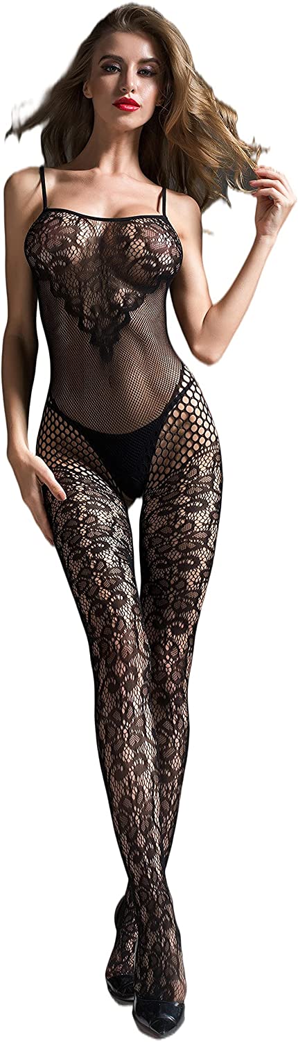 Price:$18.99 Dolcetto Lace Women Lingerie Mesh Hole Sleeveless Bodystockings One Piece Bodysuit Black: Clothing, Shoes & Jewelry