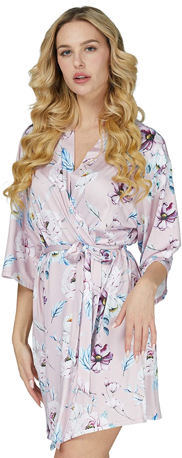 Price:$12.50 Jersey Cotton Robes Bridal Party Robes Wedding Bridesmaid Gifts Robe Set at Amazon Clothing store